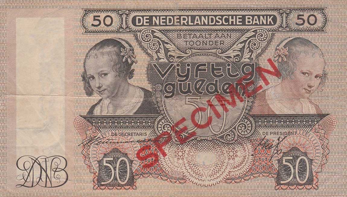Front of Netherlands p58s: 50 Gulden from 1941