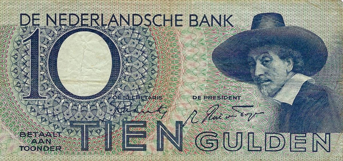 Front of Netherlands p59: 10 Gulden from 1943