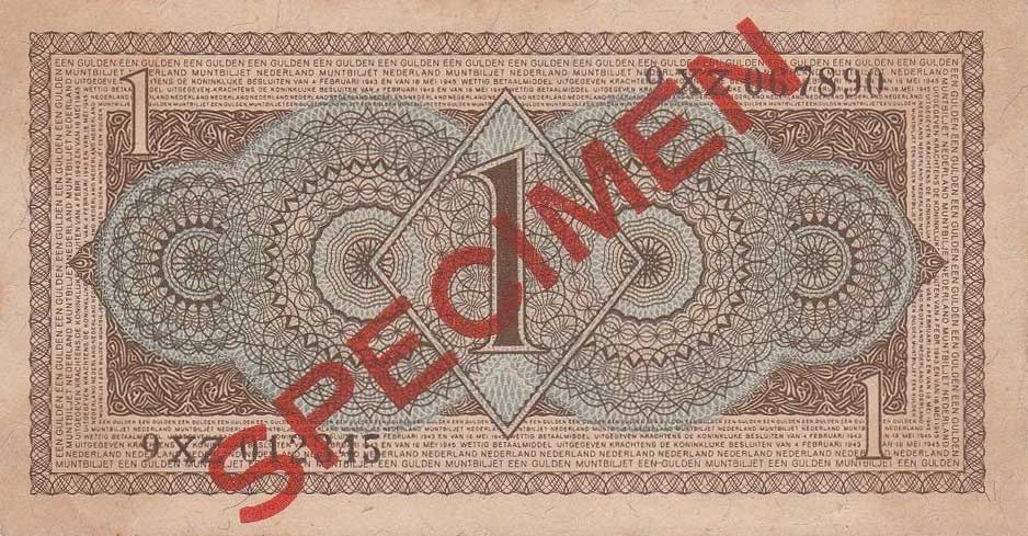 Back of Netherlands p72s: 1 Gulden from 1949