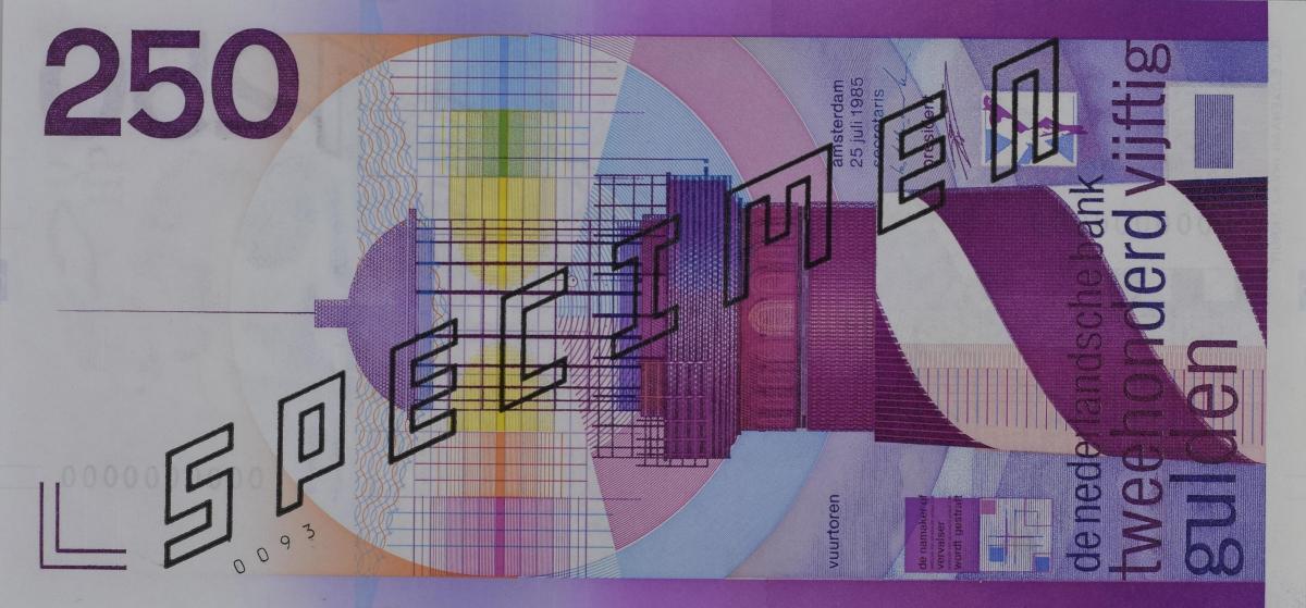 Front of Netherlands p98s: 250 Gulden from 1985