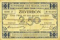 p9 from Netherlands: 2.5 Gulden from 1916