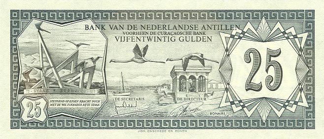Front of Netherlands Antilles p10b: 25 Gulden from 1972