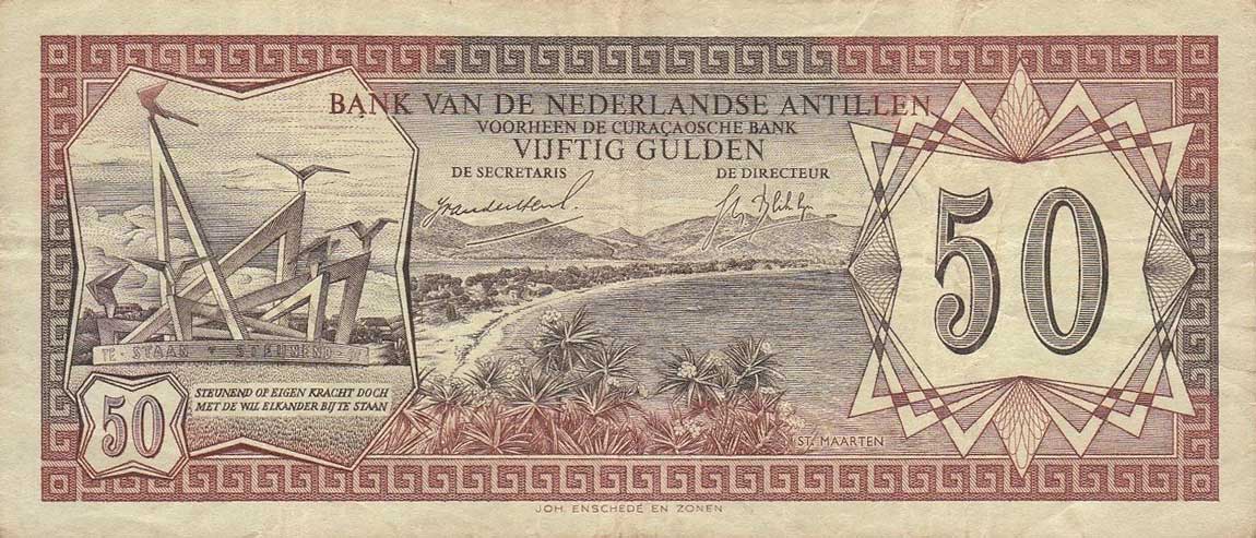 Front of Netherlands Antilles p11a: 50 Gulden from 1967