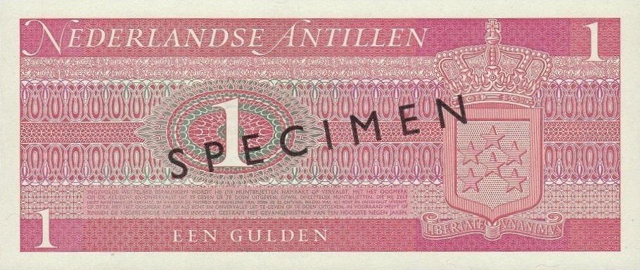 Back of Netherlands Antilles p20s: 1 Gulden from 1970