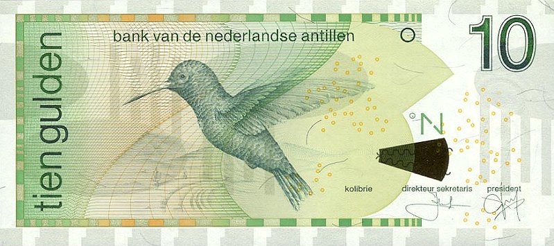 Front of Netherlands Antilles p28b: 10 Gulden from 2001