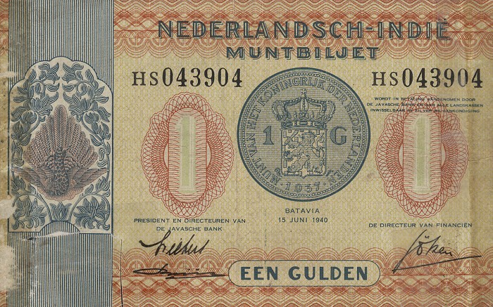 Front of Netherlands Indies p108a: 1 Gulden from 1940