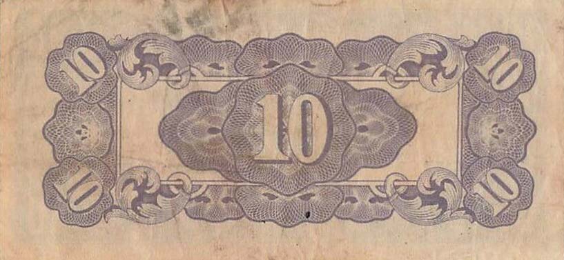 Back of Netherlands Indies p121b: 10 Cents from 1942