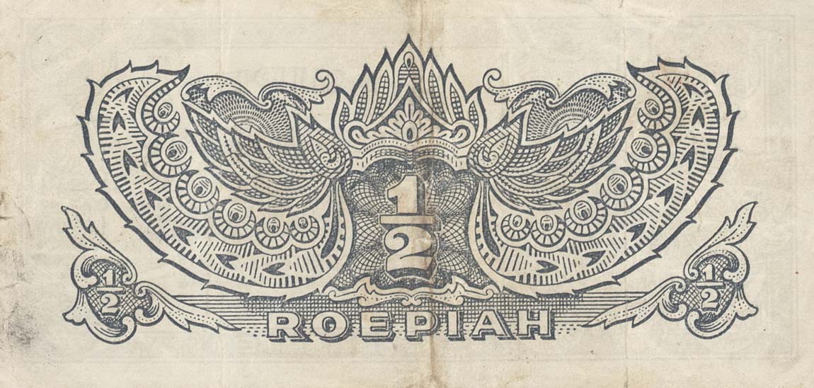 Back of Netherlands Indies p128a: 0.5 Roepiah from 1944