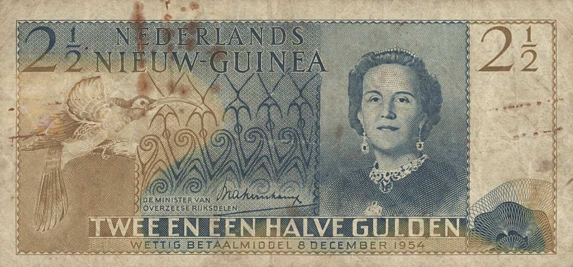 Front of Netherlands New Guinea p12a: 2.5 Gulden from 1954