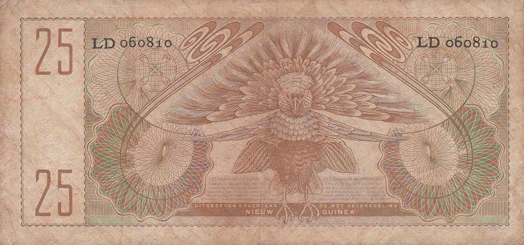 Back of Netherlands New Guinea p15a: 25 Gulden from 1954