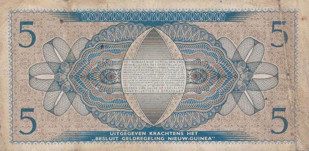 Back of Netherlands New Guinea p6a: 5 Gulden from 1950