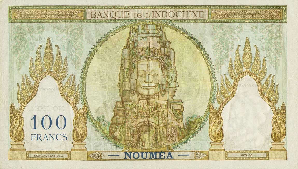 Back of New Caledonia p42c: 100 Francs from 1953