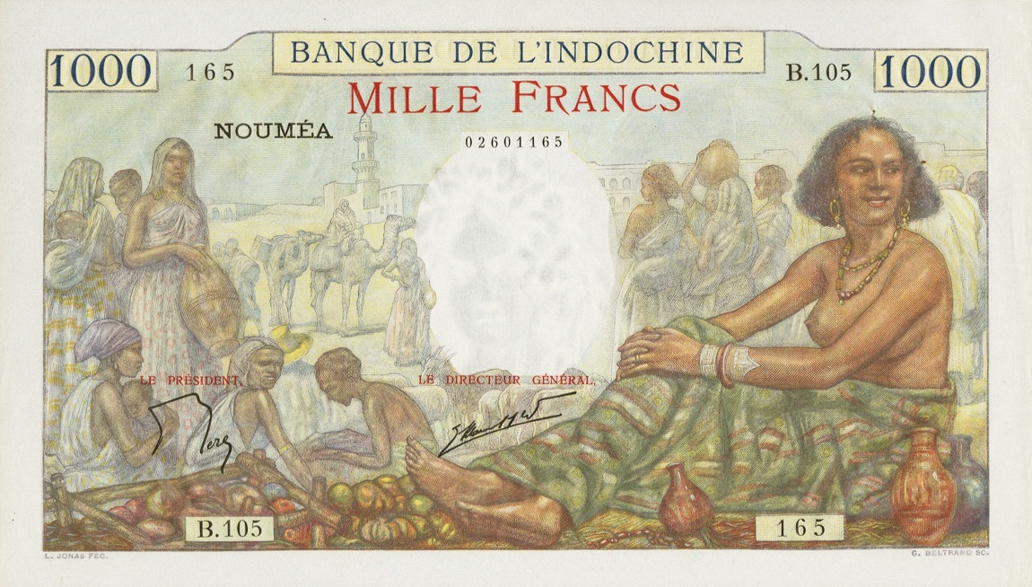Front of New Caledonia p43d: 1000 Francs from 1963