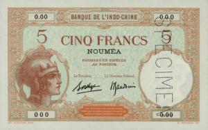 Gallery image for New Caledonia p36s: 5 Francs