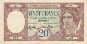 Gallery image for New Caledonia p37b: 20 Francs