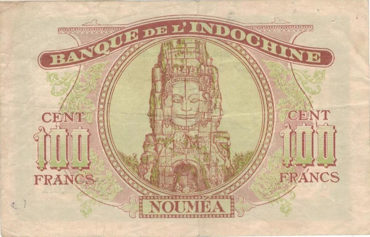 Back of New Caledonia p46b: 100 Francs from 1944