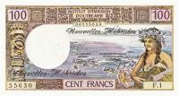 p18b from New Hebrides: 100 Francs from 1972