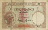 Gallery image for New Hebrides p4b: 5 Francs