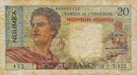 Gallery image for New Hebrides p8b: 20 Francs