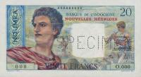 Gallery image for New Hebrides p8s: 20 Francs