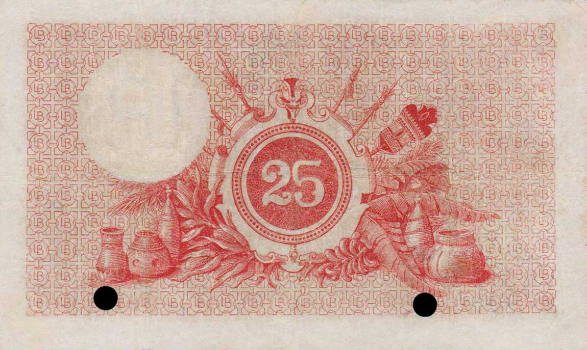 Back of New Hebrides pA1: 25 Francs from 1921