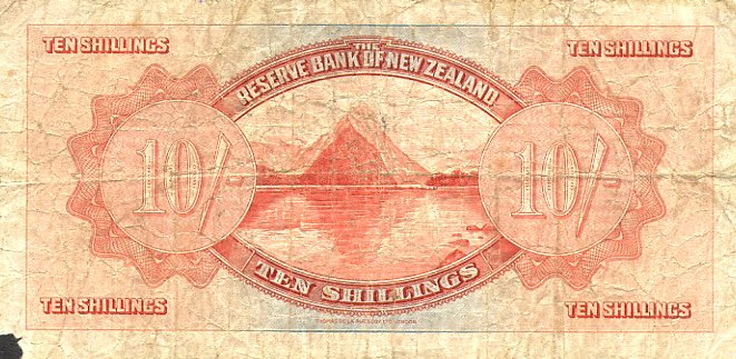 Back of New Zealand p154: 10 Shillings from 1934