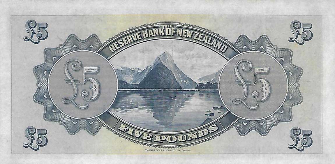 Back of New Zealand p156a: 5 Pounds from 1934