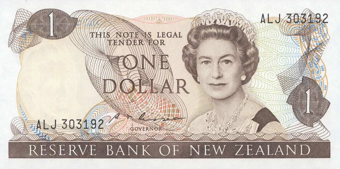 Front of New Zealand p169b: 1 Dollar from 1985