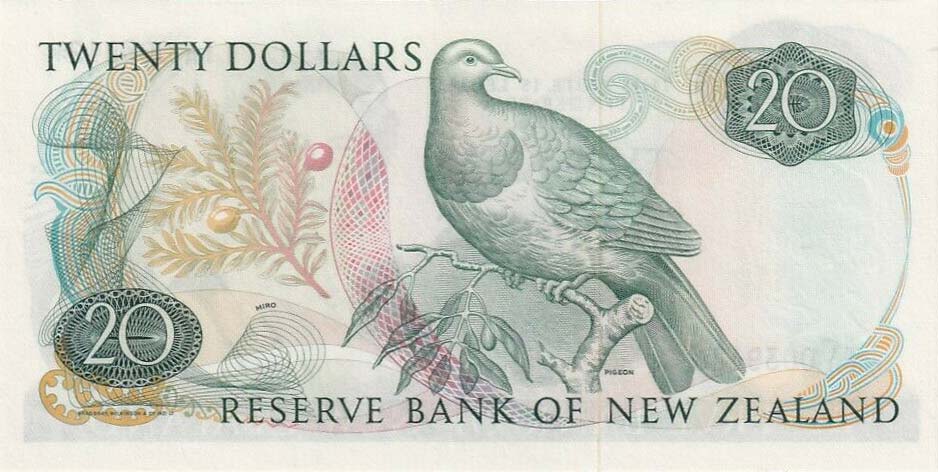 Back of New Zealand p173r: 20 Dollars from 1981