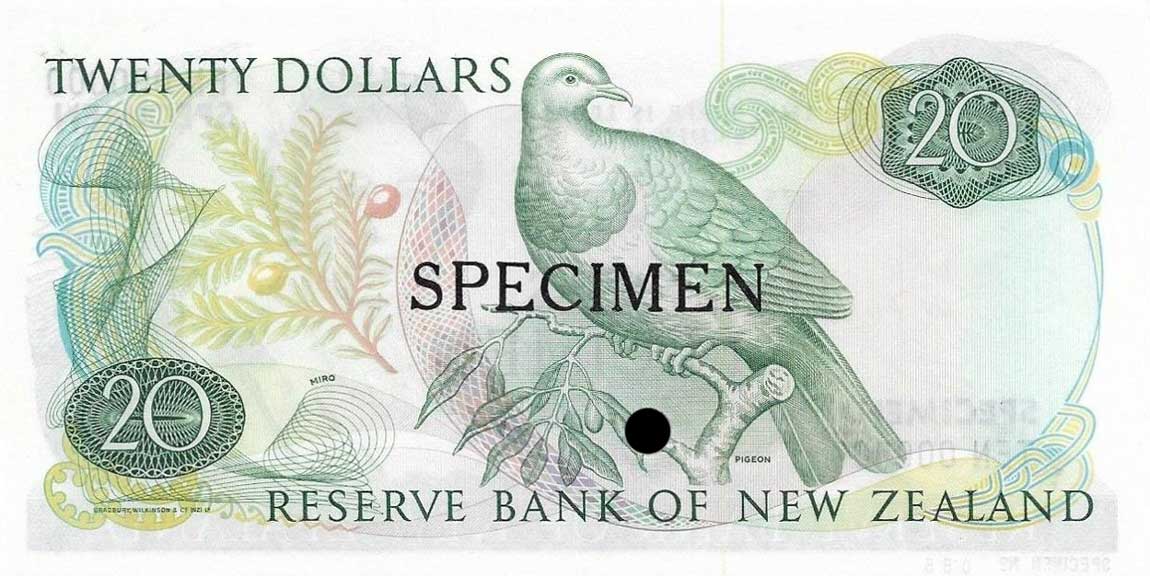 Back of New Zealand p173s: 20 Dollars from 1981
