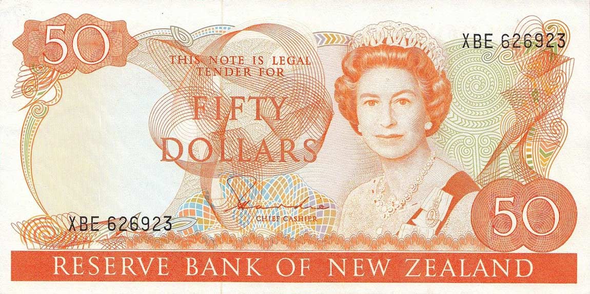 Front of New Zealand p174a: 50 Dollars from 1981