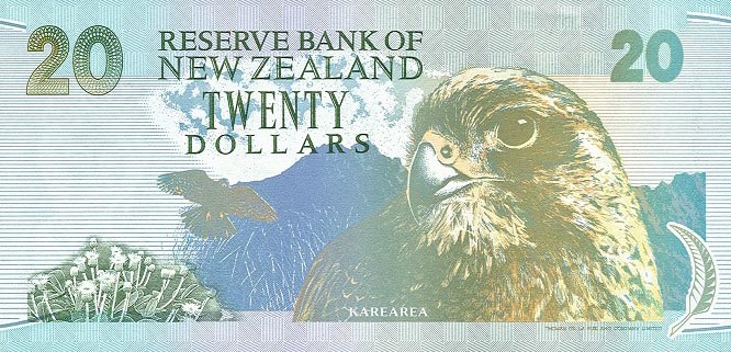 Back of New Zealand p179a: 20 Dollars from 1992