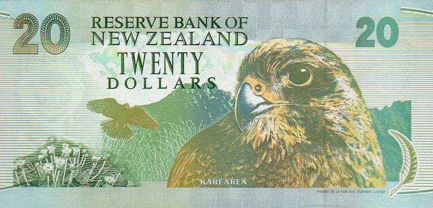 Back of New Zealand p184: 20 Dollars from 1996
