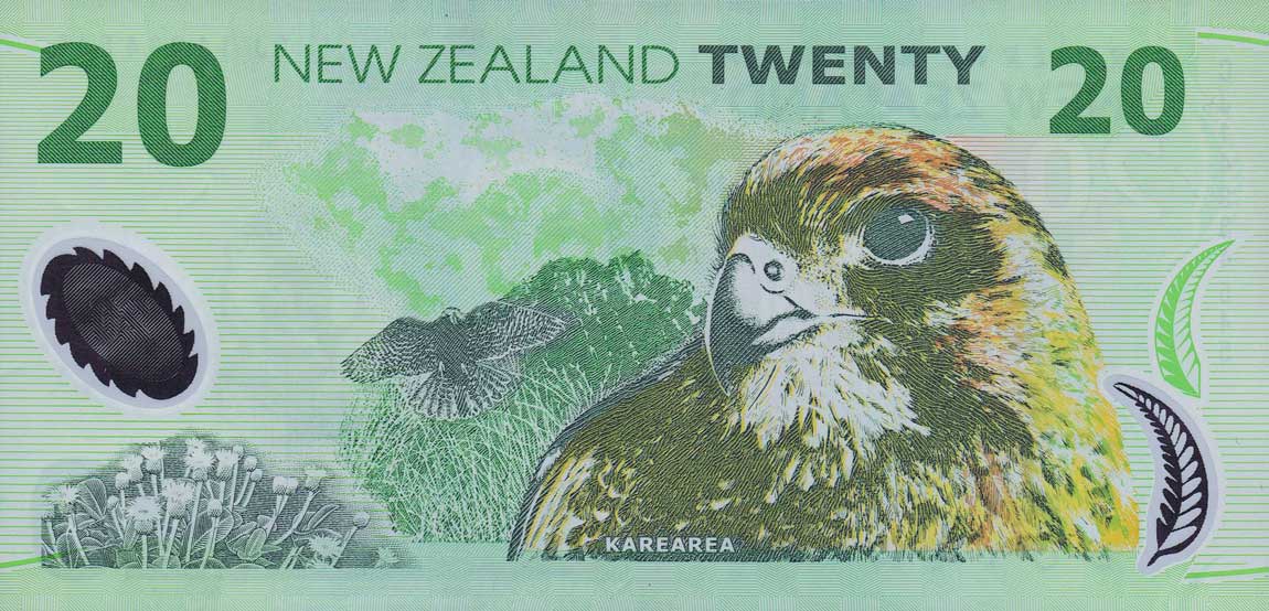 Back of New Zealand p187c: 20 Dollars from 1999