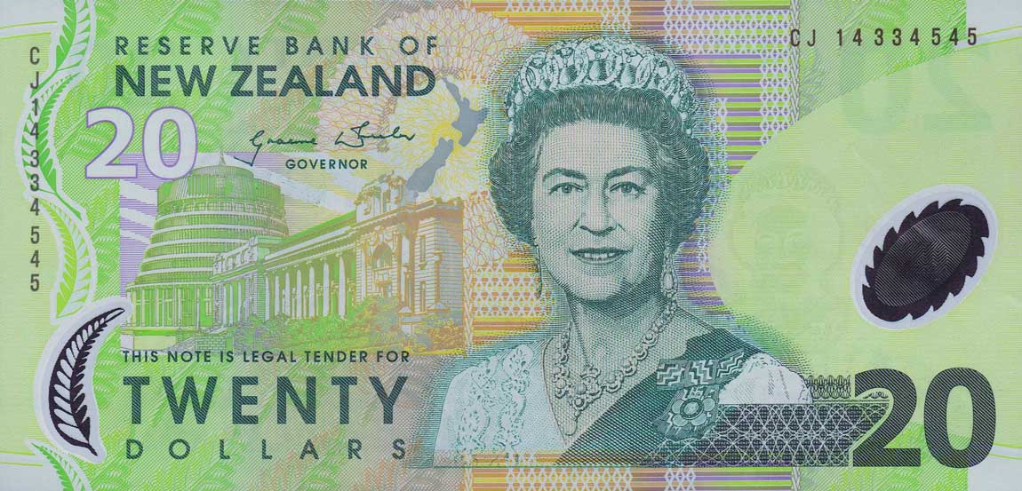 Front of New Zealand p187c: 20 Dollars from 1999