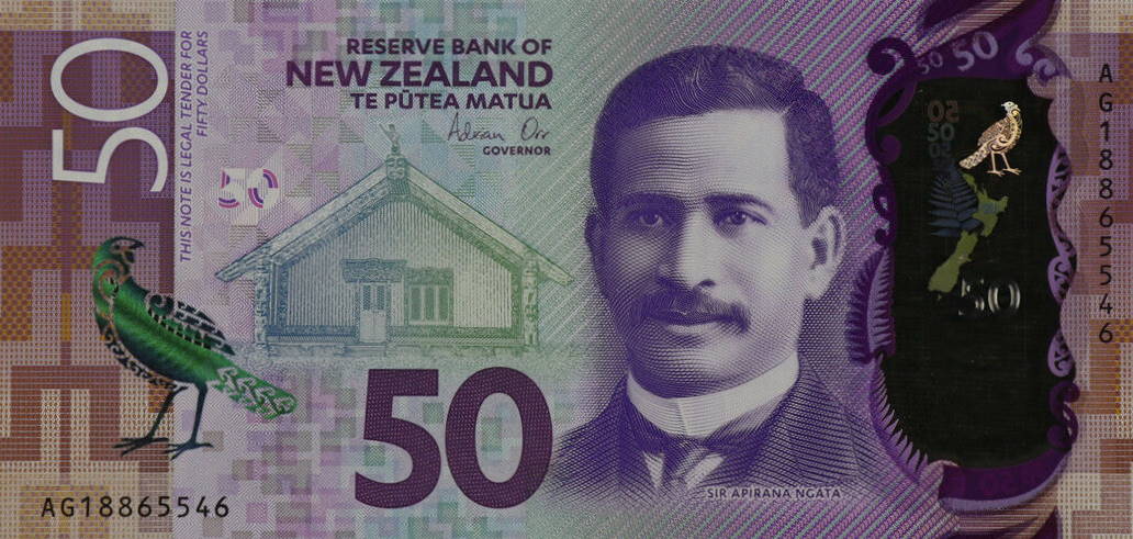 Front of New Zealand p194b: 50 Dollars from 2018