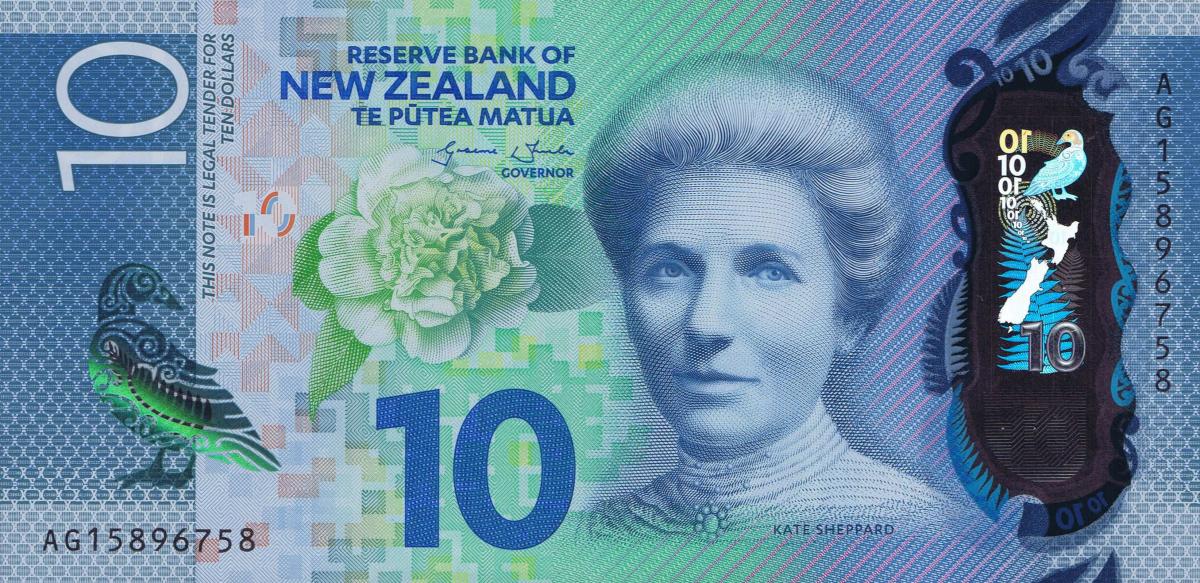 Front of New Zealand p192a: 10 Dollars from 2015