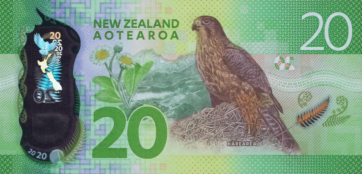 Back of New Zealand p193a: 20 Dollars from 2016