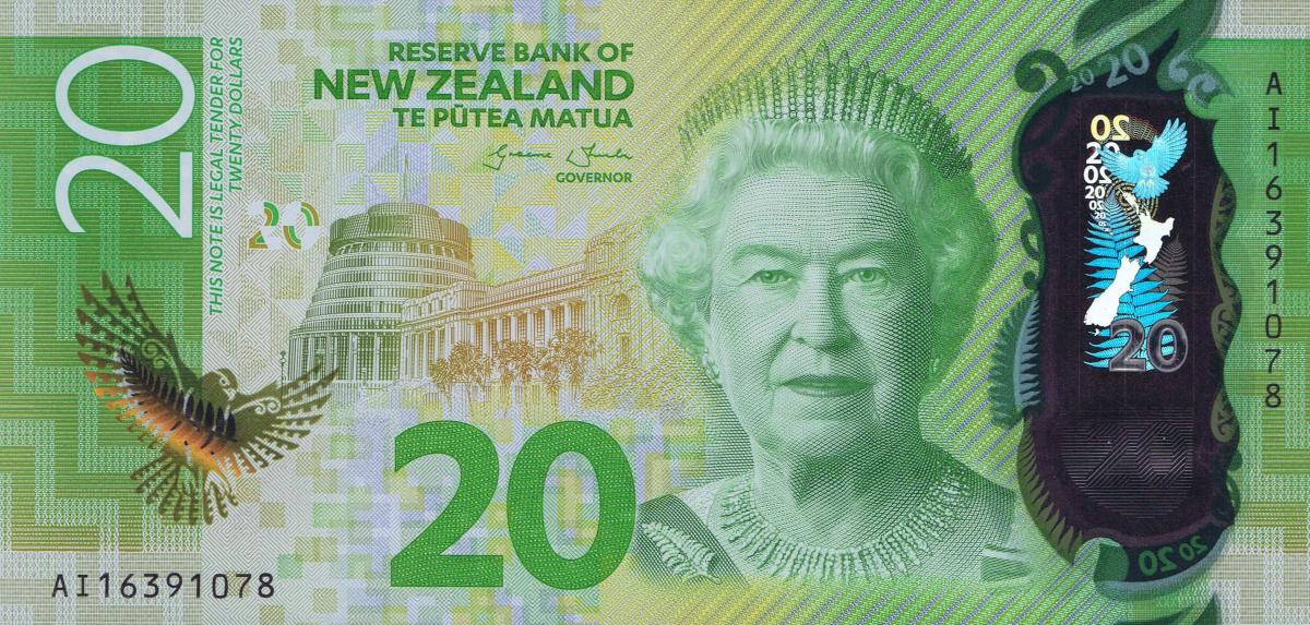 Front of New Zealand p193a: 20 Dollars from 2016