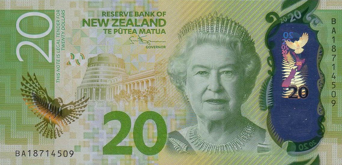 Front of New Zealand p193b: 20 Dollars from 2018