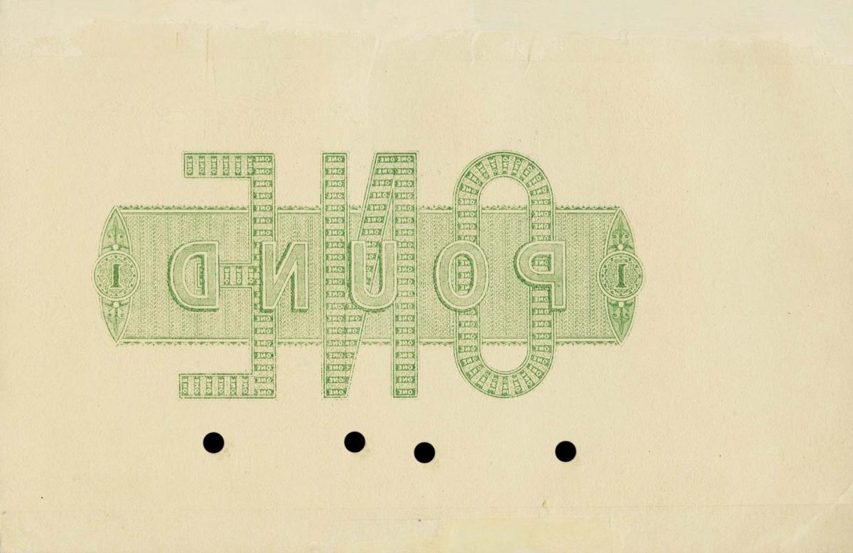 Back of New Zealand pS191p: 1 Pound from 1870