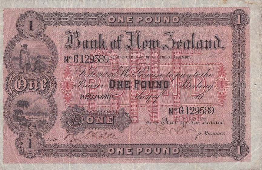 Front of New Zealand pS212b: 1 Pound from 1901