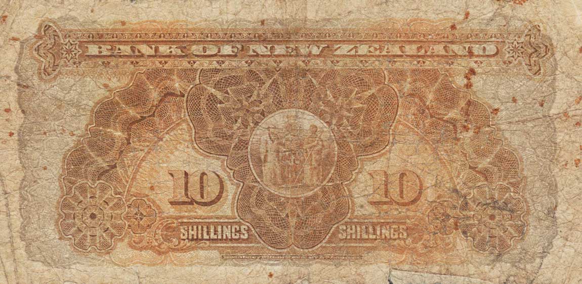 Back of New Zealand pS223a: 10 Shillings from 1917