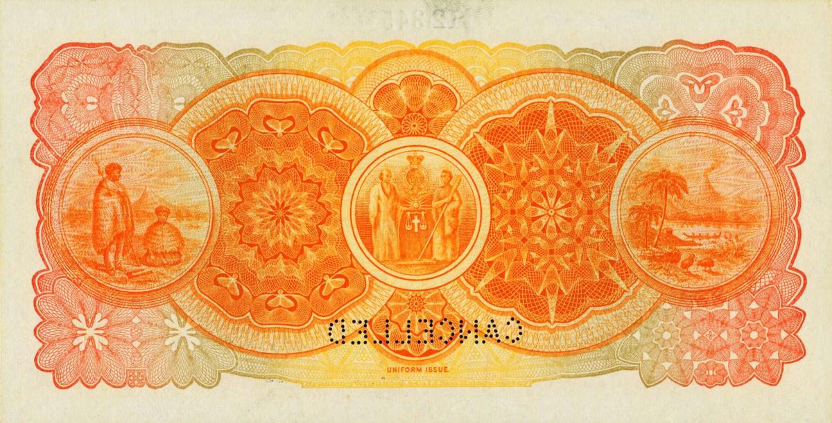 Back of New Zealand pS232s: 10 Shillings from 1926