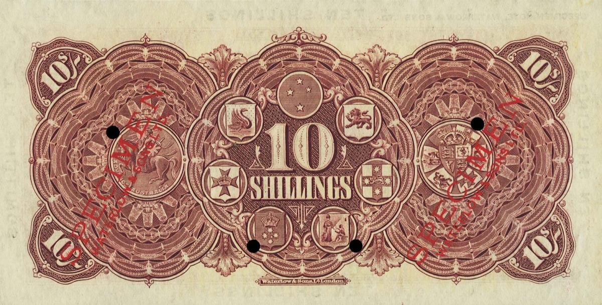 Back of New Zealand pS371ct: 10 Shillings from 1923
