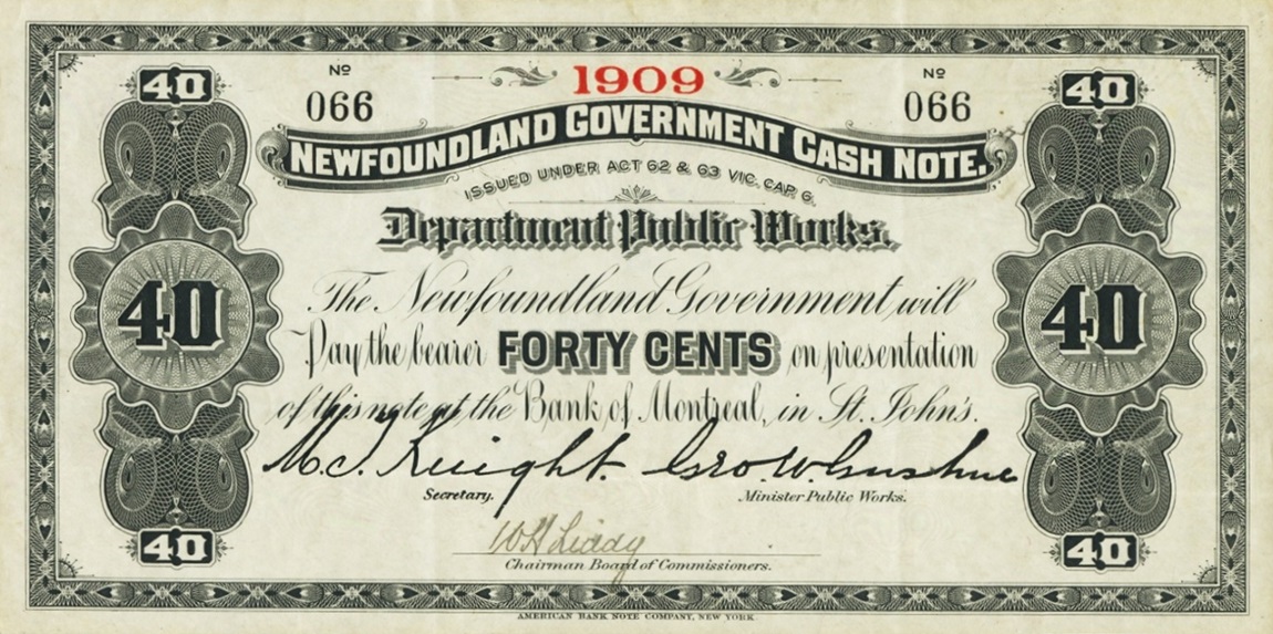 Front of Newfoundland pA4a: 40 Cents from 1901