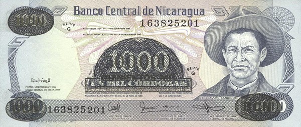 Front of Nicaragua p150: 500000 Cordobas from 1987