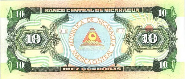 Back of Nicaragua p175: 10 Cordobas from 1990