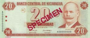 Gallery image for Nicaragua p192s: 20 Cordobas