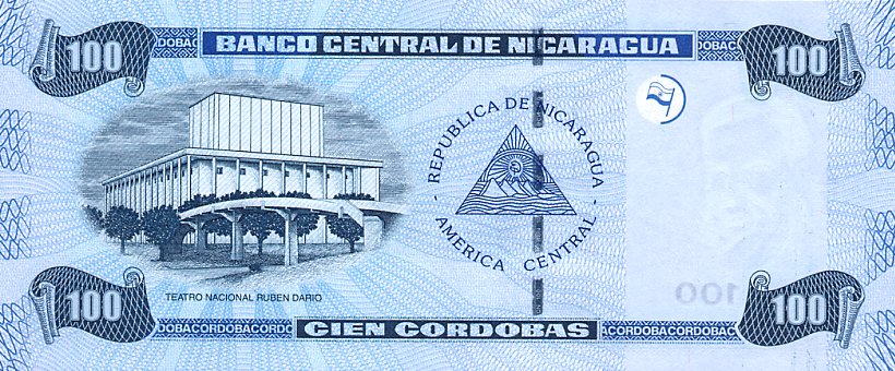 Back of Nicaragua p194: 100 Cordobas from 2002